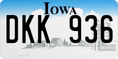 IA license plate DKK936