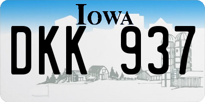 IA license plate DKK937