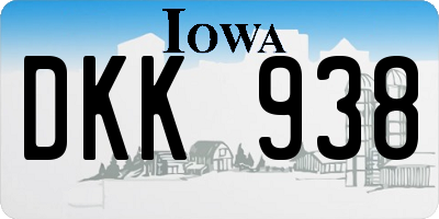 IA license plate DKK938