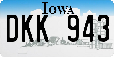 IA license plate DKK943
