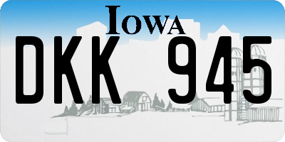 IA license plate DKK945
