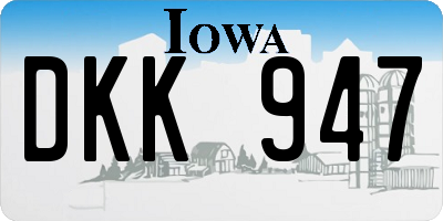 IA license plate DKK947