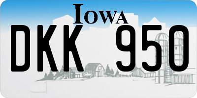 IA license plate DKK950