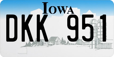 IA license plate DKK951