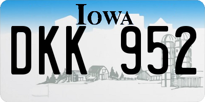 IA license plate DKK952