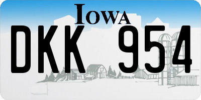IA license plate DKK954