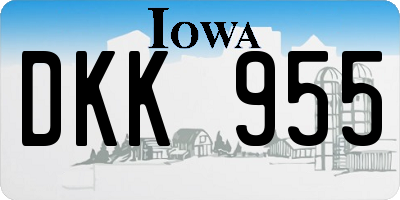 IA license plate DKK955