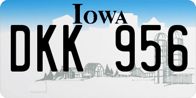 IA license plate DKK956