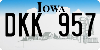 IA license plate DKK957