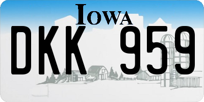 IA license plate DKK959