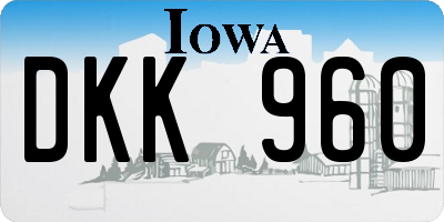 IA license plate DKK960
