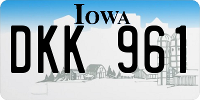 IA license plate DKK961