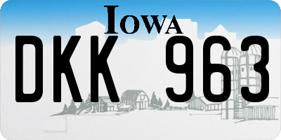 IA license plate DKK963