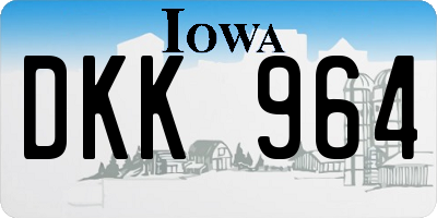 IA license plate DKK964