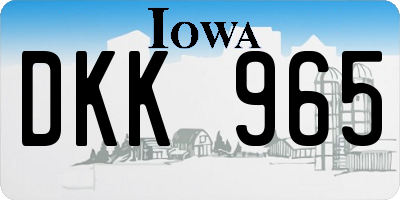 IA license plate DKK965