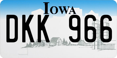 IA license plate DKK966