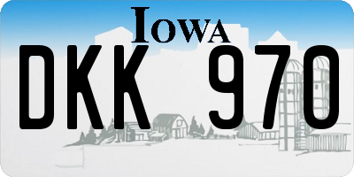 IA license plate DKK970