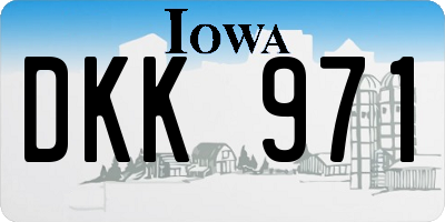 IA license plate DKK971