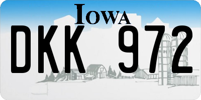 IA license plate DKK972