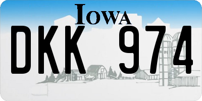 IA license plate DKK974
