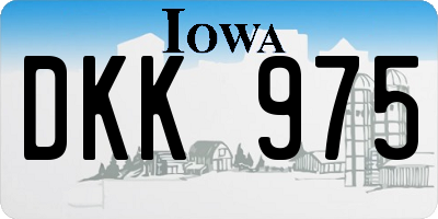 IA license plate DKK975