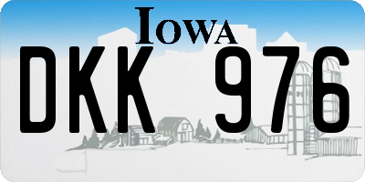 IA license plate DKK976