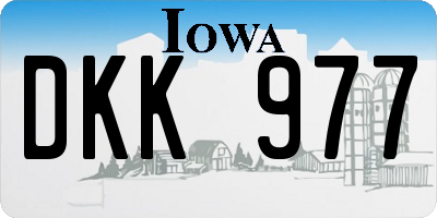 IA license plate DKK977