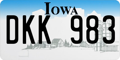 IA license plate DKK983