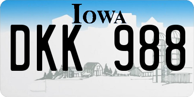 IA license plate DKK988