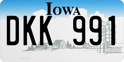IA license plate DKK991