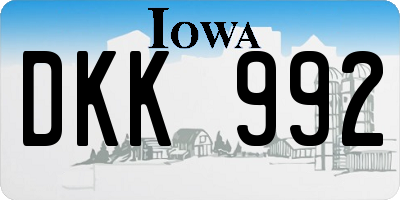 IA license plate DKK992