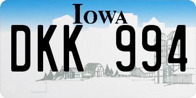IA license plate DKK994