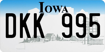 IA license plate DKK995