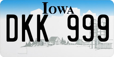 IA license plate DKK999