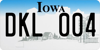 IA license plate DKL004