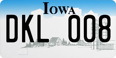 IA license plate DKL008
