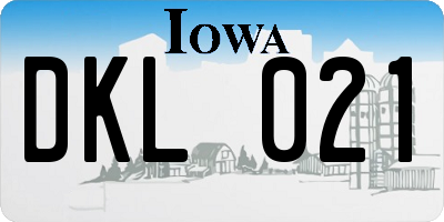 IA license plate DKL021