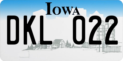 IA license plate DKL022