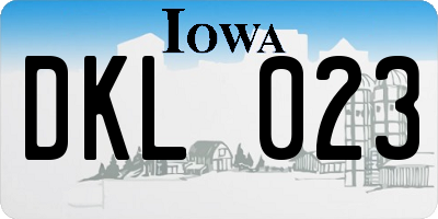 IA license plate DKL023