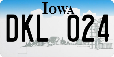 IA license plate DKL024