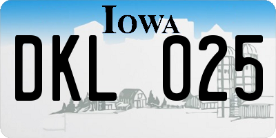 IA license plate DKL025