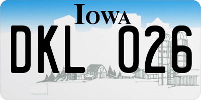 IA license plate DKL026