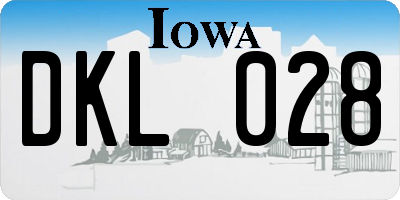 IA license plate DKL028