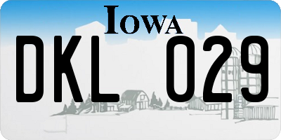 IA license plate DKL029