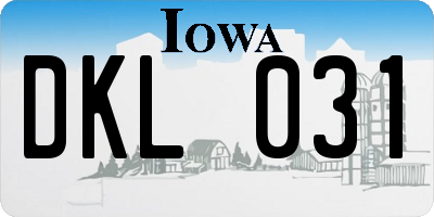 IA license plate DKL031
