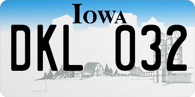 IA license plate DKL032