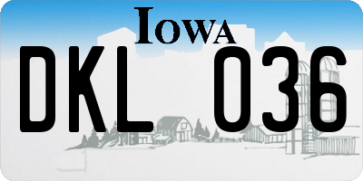 IA license plate DKL036