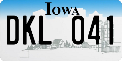IA license plate DKL041