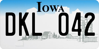 IA license plate DKL042