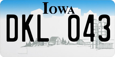 IA license plate DKL043